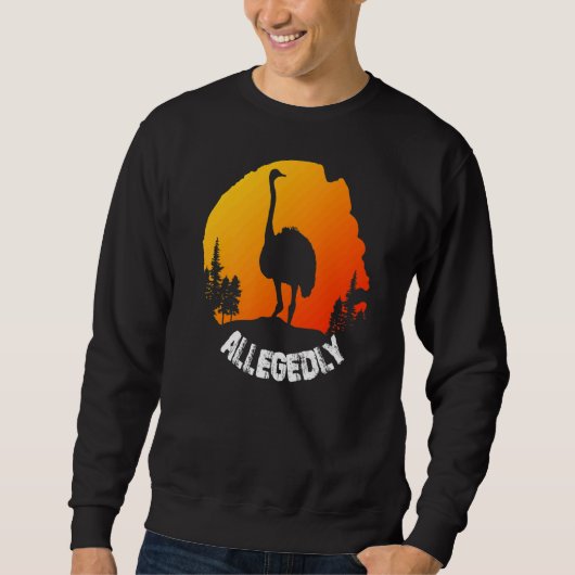Vintag Retro Ostrich angeblich Sweatshirt (Vorderseite)