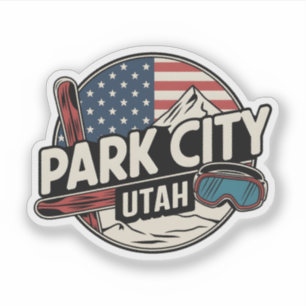 Vintag Retro Park Stadt Utah Gaben Aufkleber