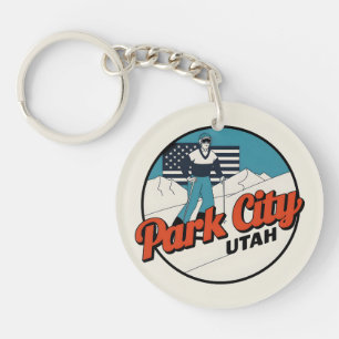Vintag Retro Park Stadt Utah Gaben Schlüsselanhänger