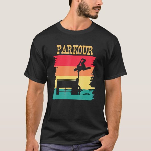 Vintag Retro Parkour Freeruning Design T-Shirt (Vorderseite)