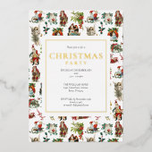 Vintag Retro Party Gold Folien Feiertagskarte (Vorderseite)