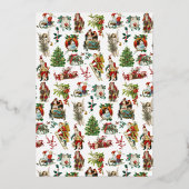 Vintag Retro Party Gold Folien Feiertagskarte (Rückseite)