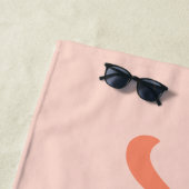 Vintag Retro Peach Pink Personalisiert Strandtuch (Beispiel)