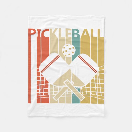 Vintag Retro Pickleball Fleecedecke (Vorderseite)