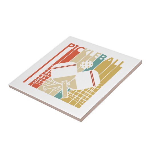 Vintag Retro Pickleball Fliese (Seite)