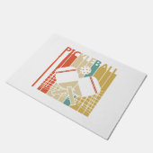 Vintag Retro Pickleball Fußmatte (Schrägansicht)