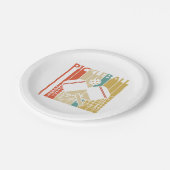 Vintag Retro Pickleball Pappteller (Schrägansicht)