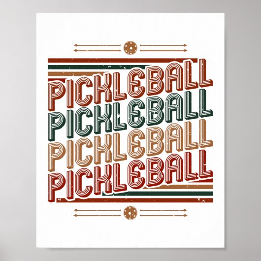 Vintag Retro Pickleball Poster (Vorne)