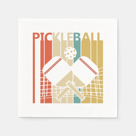 Vintag Retro Pickleball Serviette (Vorderseite)