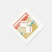 Vintag Retro Pickleball Serviette (Ecke)