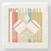 Vintag Retro Pickleball Steinuntersetzer (Vorderseite)
