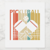 Vintag Retro Pickleball Weinetikett (Einzelnes Label)
