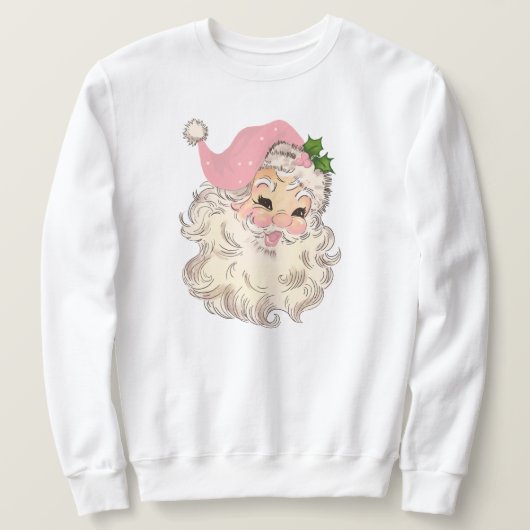 Vintag Retro Pink Santa Unisex Sweatshirt (Design vorne)