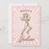 Vintag Retro Pink Yeehaw Cowgirl 40. Geburtstag Einladung (Rückseite)