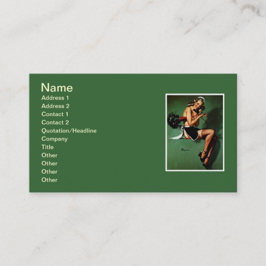 Vintag Retro Pinup Visitenkarte (Vorderseite)