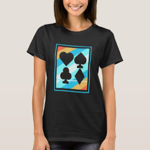Vintag Retro Poker Casino Kartenzeichen Spieler T-Shirt