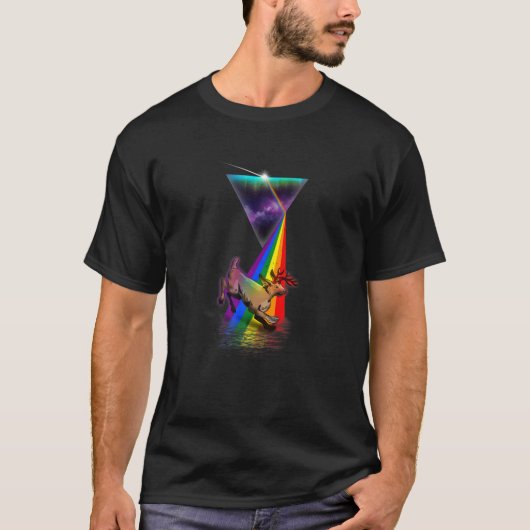 Vintag Retro Prism Jackalope T-Shirt (Vorderseite)