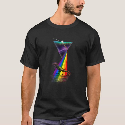 Vintag Retro Prism Monitor Lizard T-Shirt (Vorderseite)