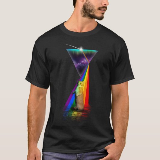 Vintag Retro Prism Munchkin Cat T-Shirt (Vorderseite)