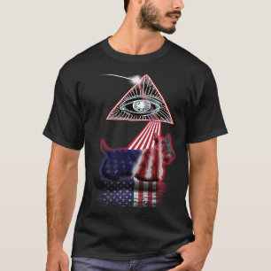 Vintag Retro Prism US Flag Patterdale Terrier T-Shirt