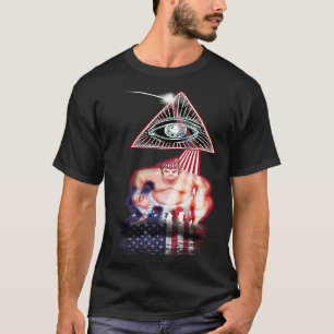 Vintag Retro Prism US-Flagge Sumo Wrestler T-Shirt