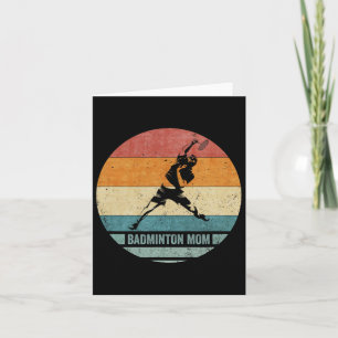 Vintag Retro Proud Badminton Mama Silhouette Sunse Karte