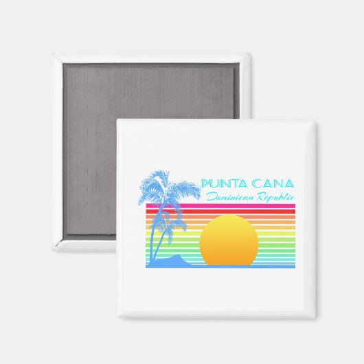 Vintag Retro Punta Cana Magnet (Vorderseite/Rückseite)