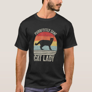 Vintag Retro Purkur Sane Katze Lady Cat Lov T-Shirt