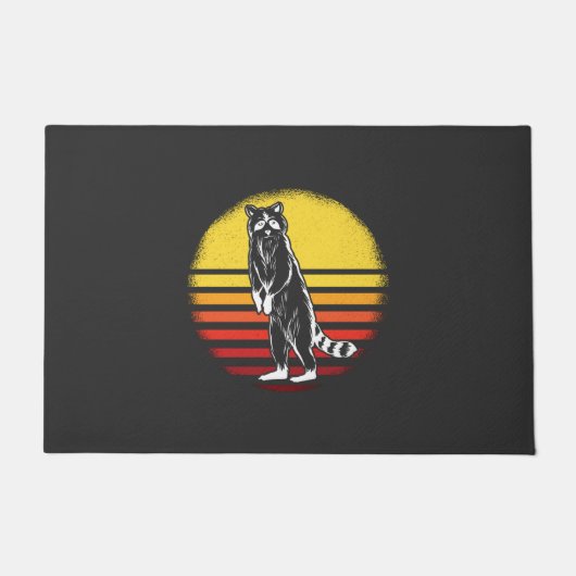 Vintag Retro-Raccoon Fußmatte (Vorderseite)
