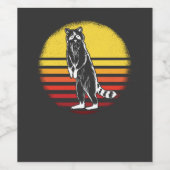 Vintag Retro-Raccoon Weinetikett (Einzelnes Label)