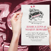 Vintag Retro Red Classic 50er Cabrio Car Einladung