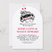 Vintag Retro Red Classic 50er Cabrio Car Einladung (Vorderseite)