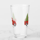 Vintag Retro Red Truck Weihnachtsbaum Monogramm Glas (Rechts)