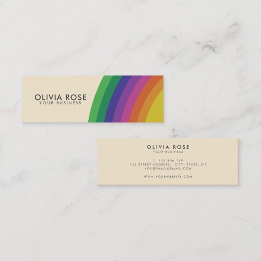 Vintag Retro-Regenbogen Mini Visitenkarte (Vorne/Hinten)