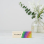 Vintag Retro-Regenbogen Mini Visitenkarte (Stehend Vorderseite)