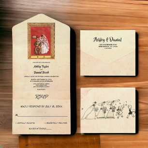 Vintag Retro Romantische Brauerei Rustikale Hochze All In One Einladung