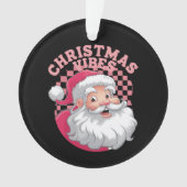 Vintag Retro Rosa Weihnachten Ornament (Vorderseite)