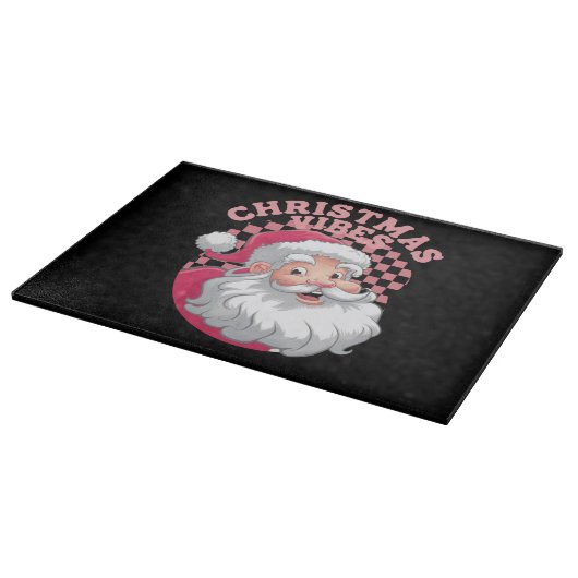 Vintag Retro Rosa Weihnachten Schneidebrett (Ecke)
