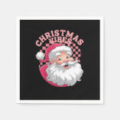 Vintag Retro Rosa Weihnachten Serviette (Vorderseite)