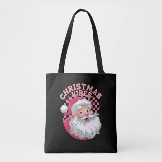 Vintag Retro Rosa Weihnachten Tasche (Vorderseite)