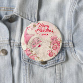 Vintag Retro Rosa Weihnachtsfeiertag Button (Beispiel)