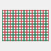 Vintag Retro Rot und Grün Kariert Geschenkpapier Set (Vorderseite 2)