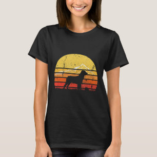 Vintag Retro Rottweiler Hund Silhouette Sunset Dis T-Shirt