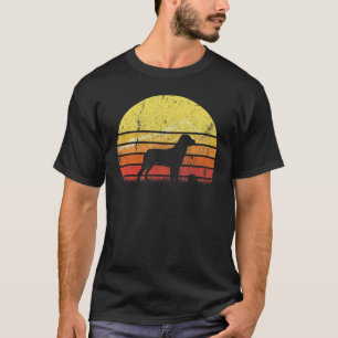 Vintag Retro Rottweiler Hund Silhouette Sunset Dis T-Shirt