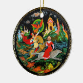 Vintag Retro Russische Märchen Fantasy Colorful Keramik Ornament (Links)