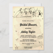 Vintag Retro Rustikale Brautmädchen Altes Brautpar Einladung (Vorderseite)