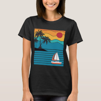 Vintag Retro Sailboat 80er 70er Segelboot T-Shirt