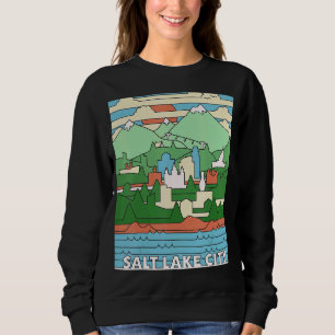 Vintag Retro Salt Lake City Art Slg Ut 1 Sweatshirt