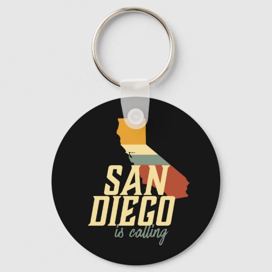 Vintag Retro San Diego California Schlüsselanhänger (Vorderseite)