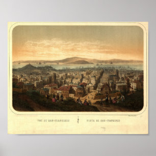 Vintag Retro San Francisco Karte Poster